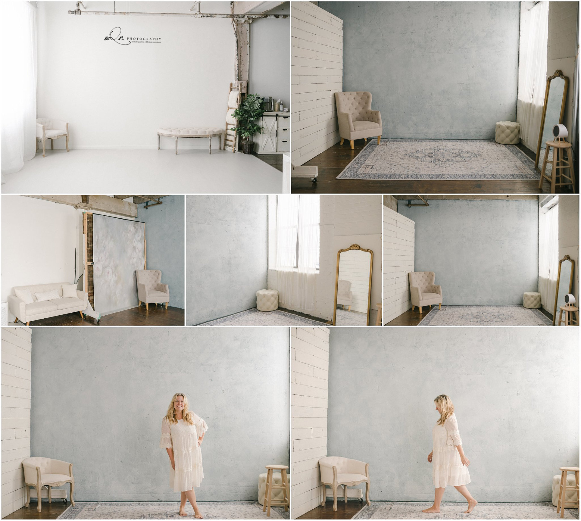 Minneapolis Studio with beautiful limewash blue wall
