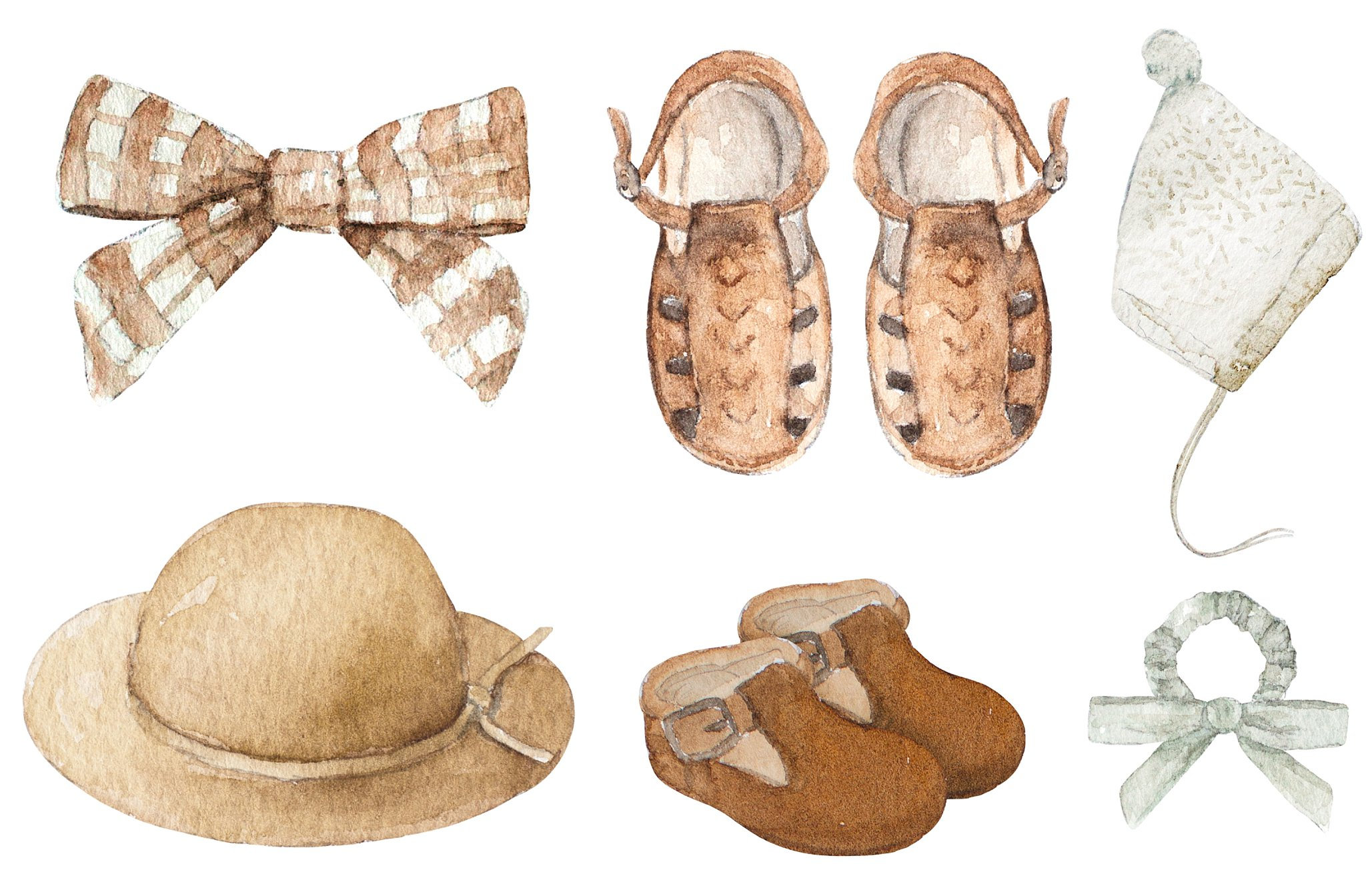 illustrations for clothing accessories for photo sessions in spring
