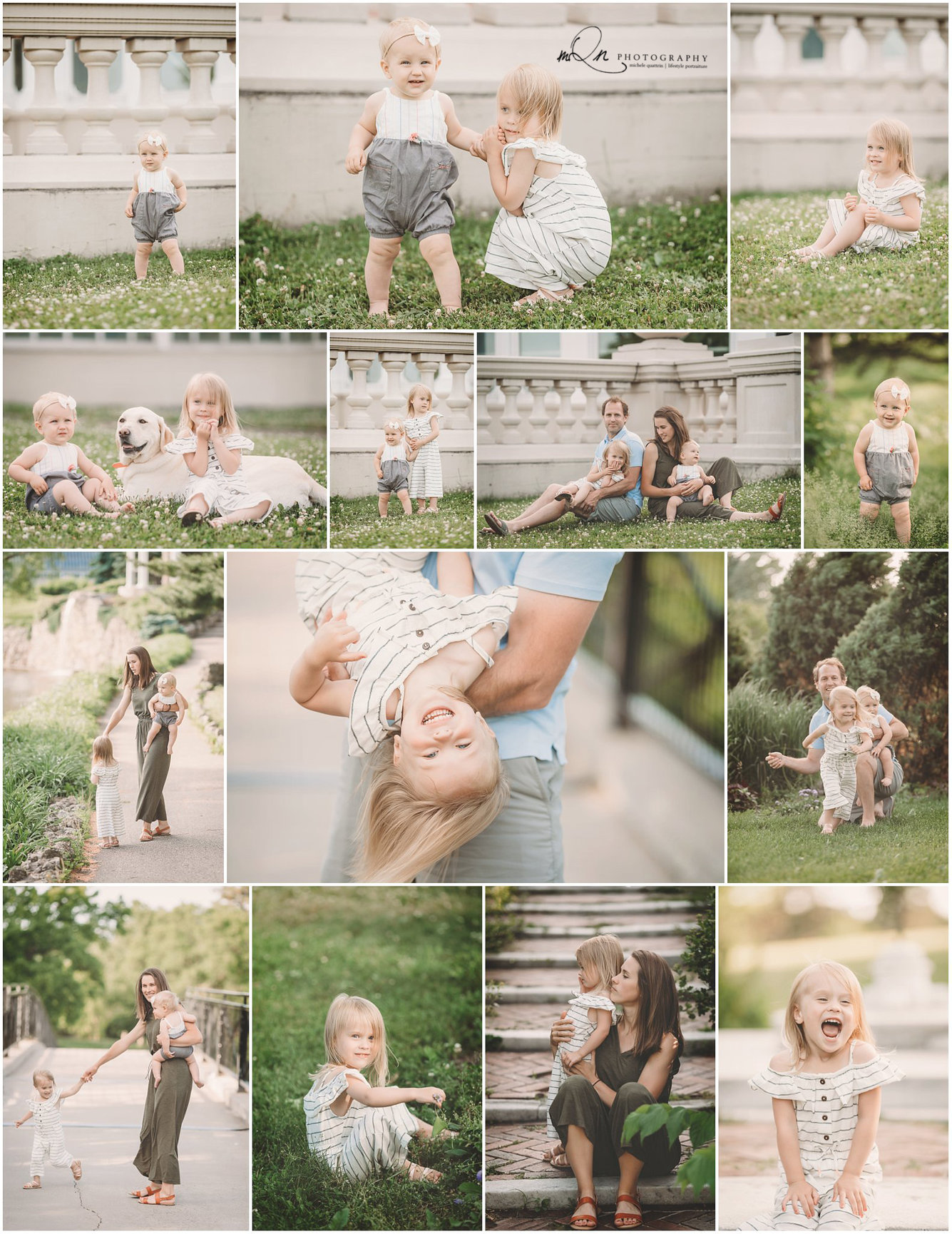 family at Como Park St. Paul enjoying spring weather and photos