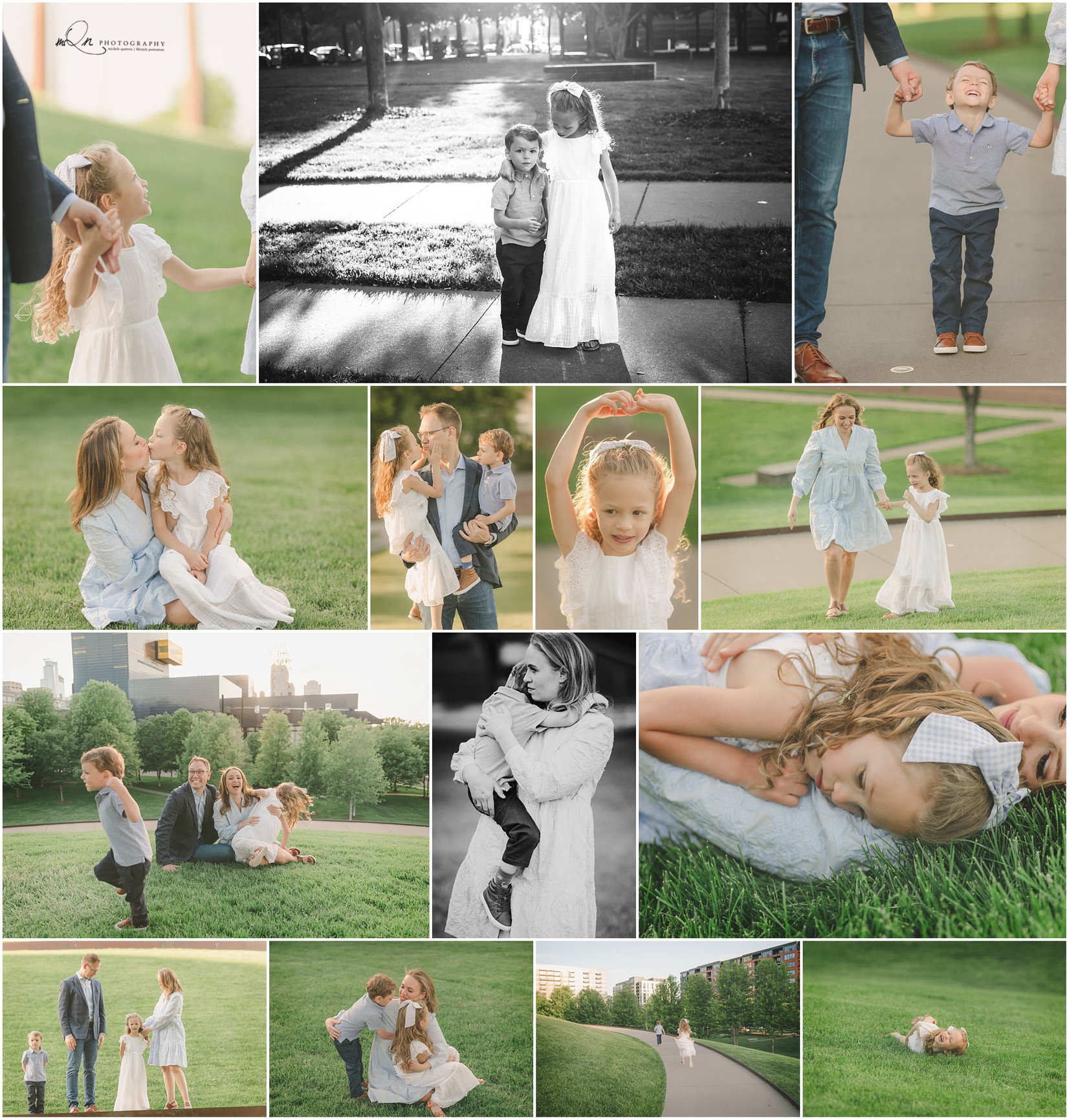 Playful Family at Gold Medal park in Minneapolis
