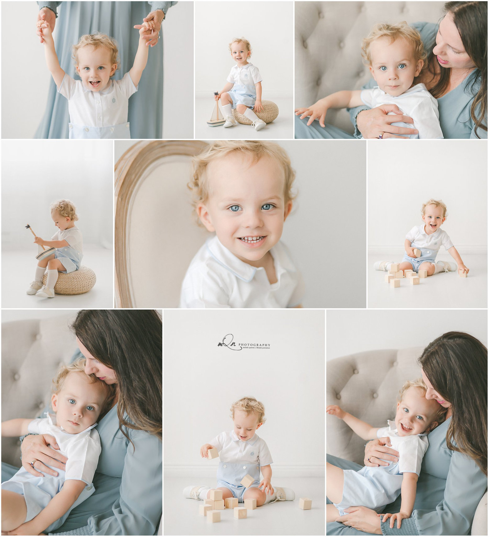 2 year old boy wearing Feltman Brothers Bobby Suit