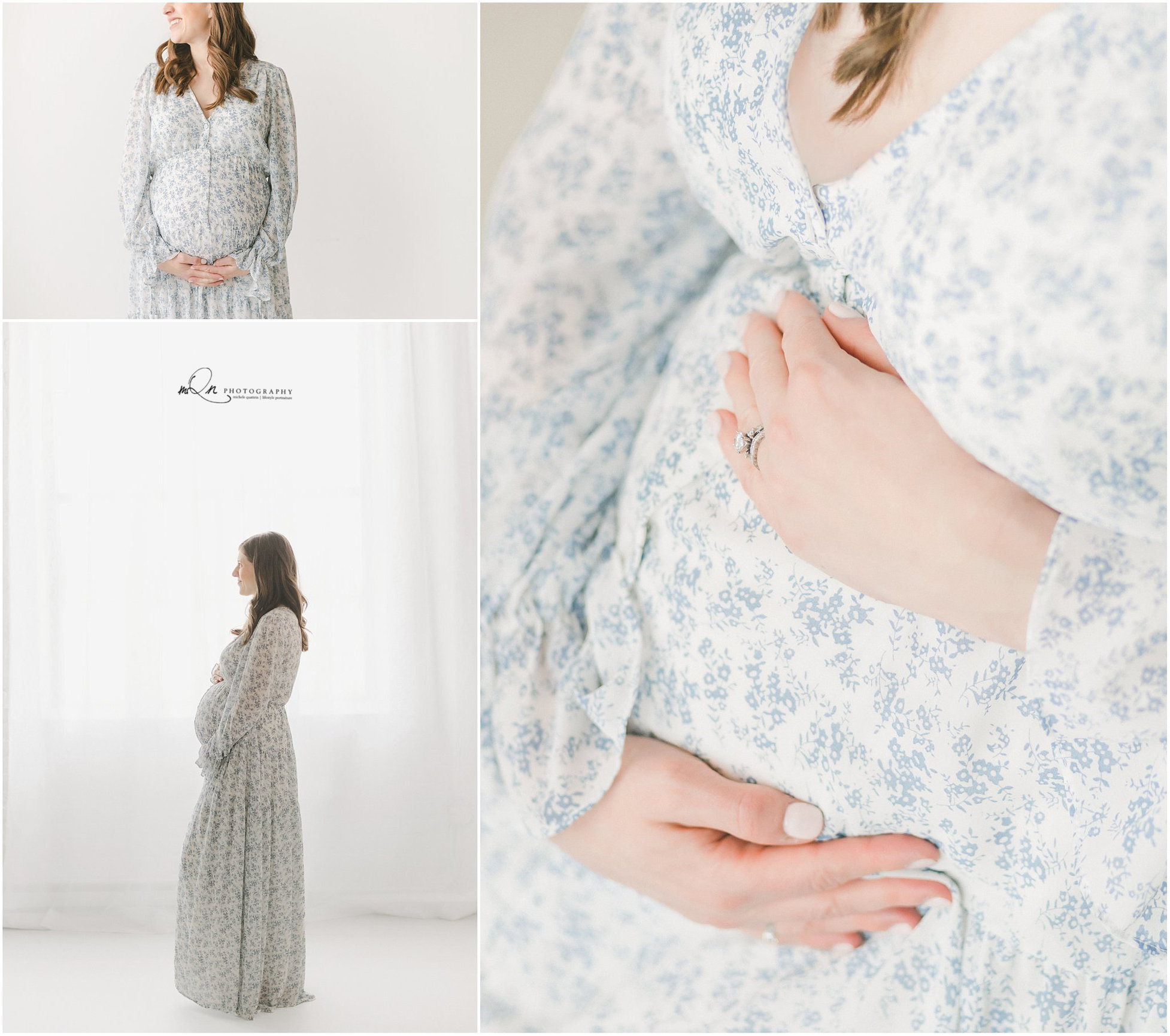 maternity in studio by large window