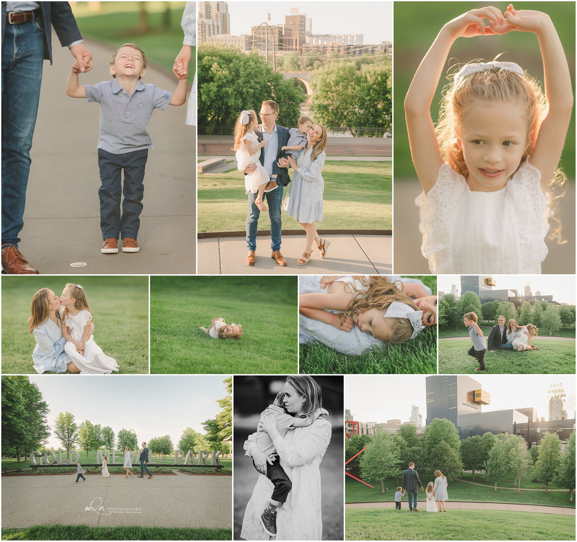 summer family photos at Gold Medal Park