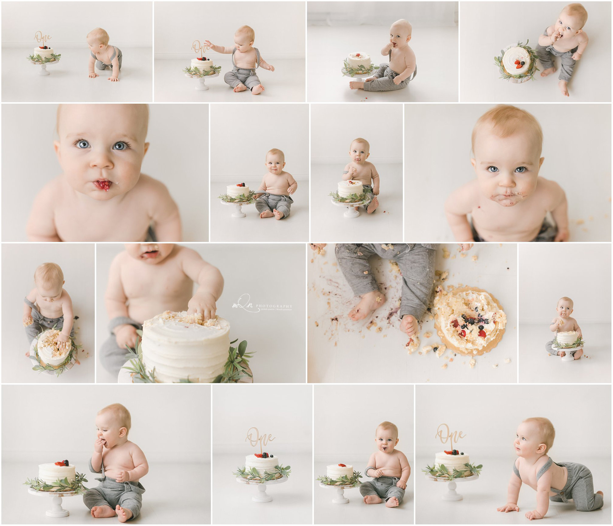 cake smash in a studio setting