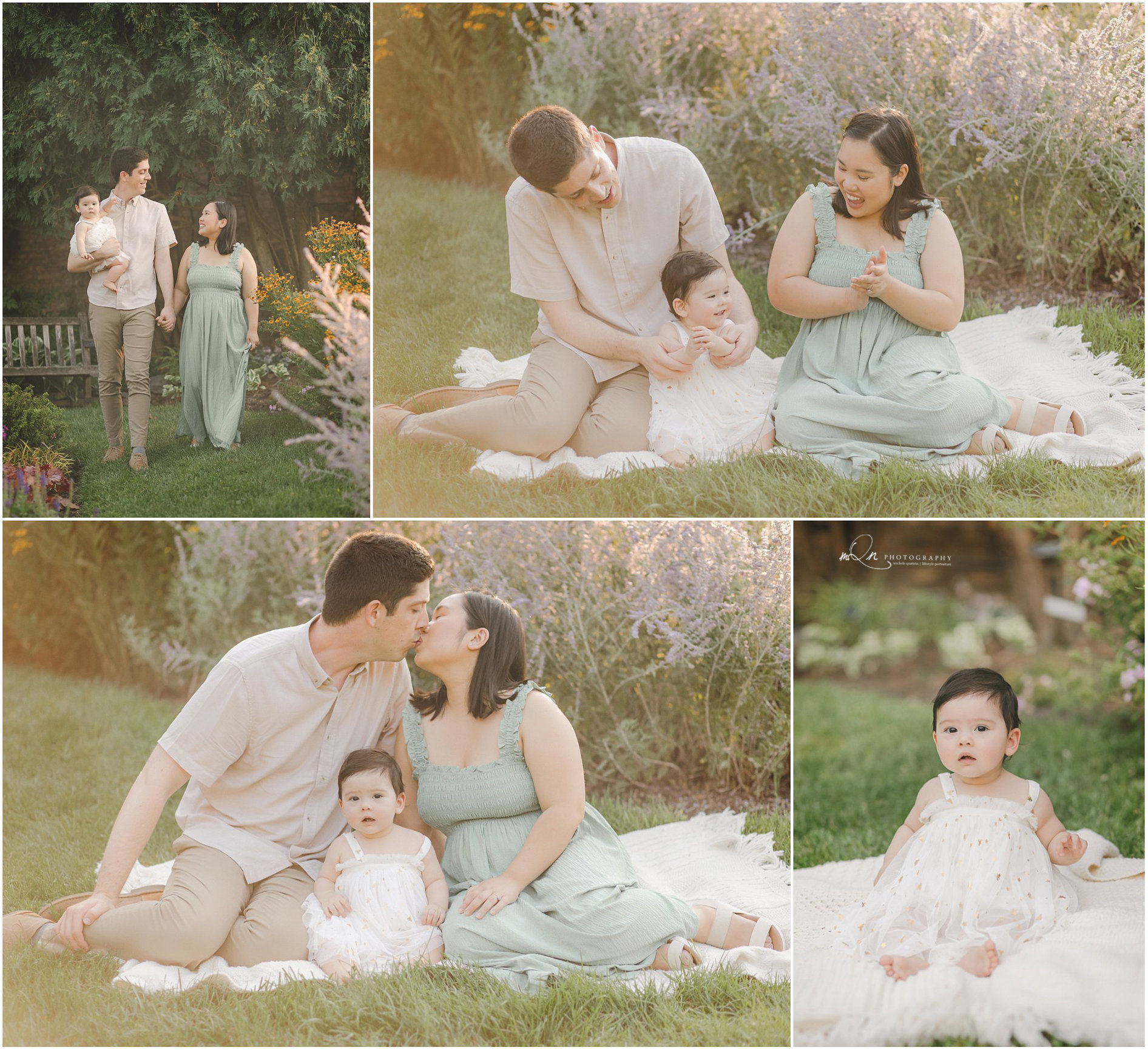 Family in the gardens