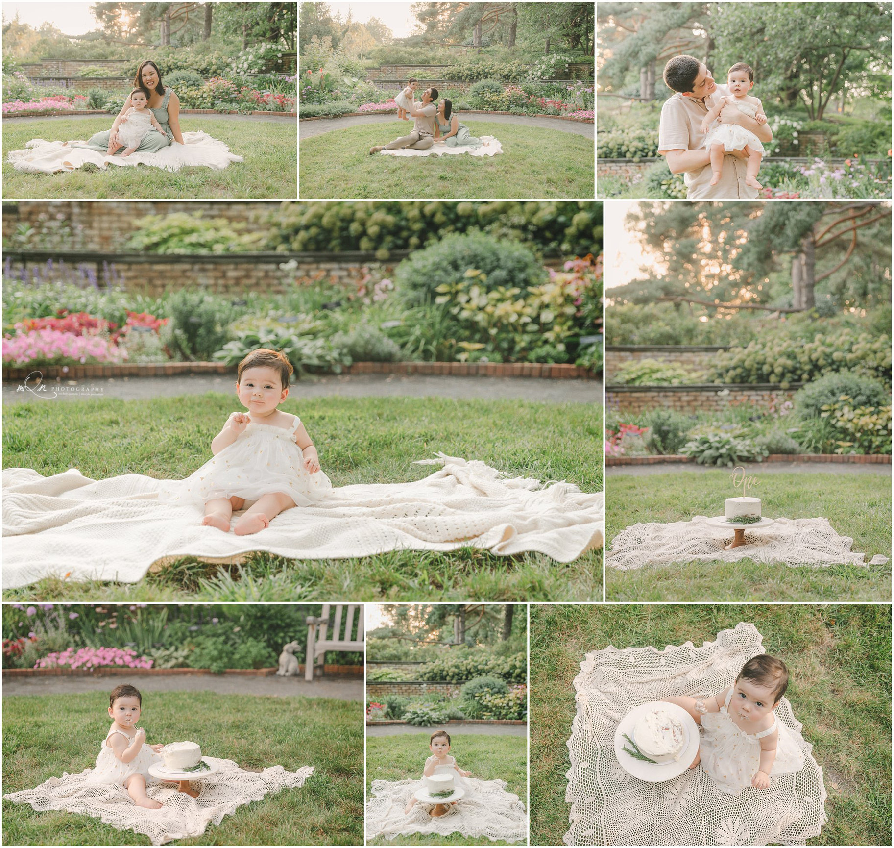 Cake smash at the Minnesota Landscape Arboretum