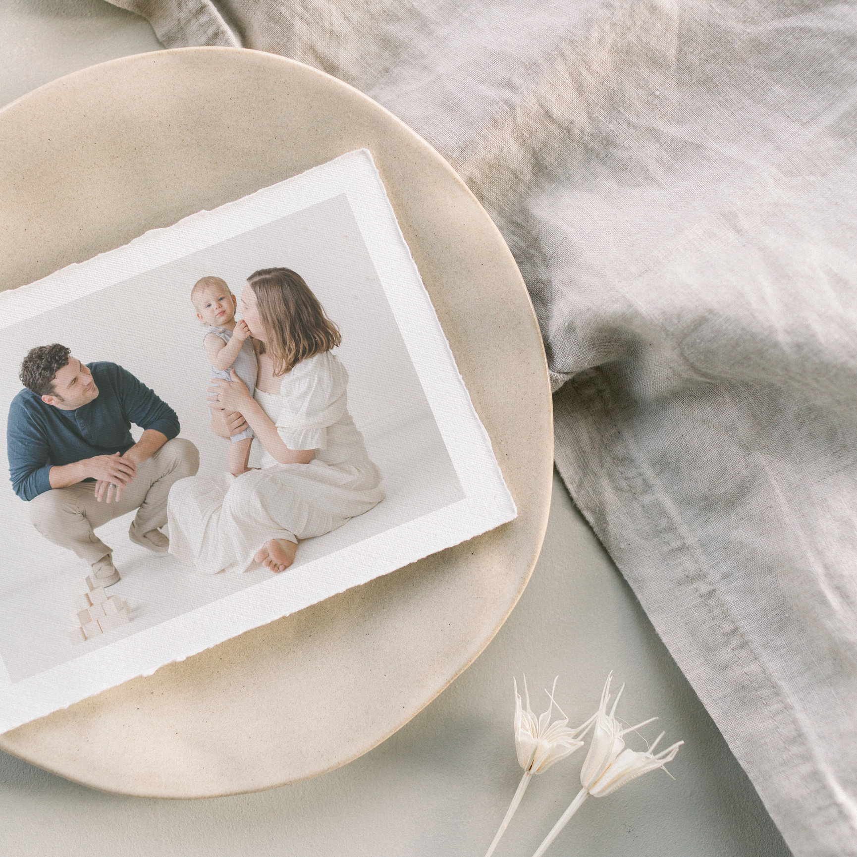 family in a studio setting