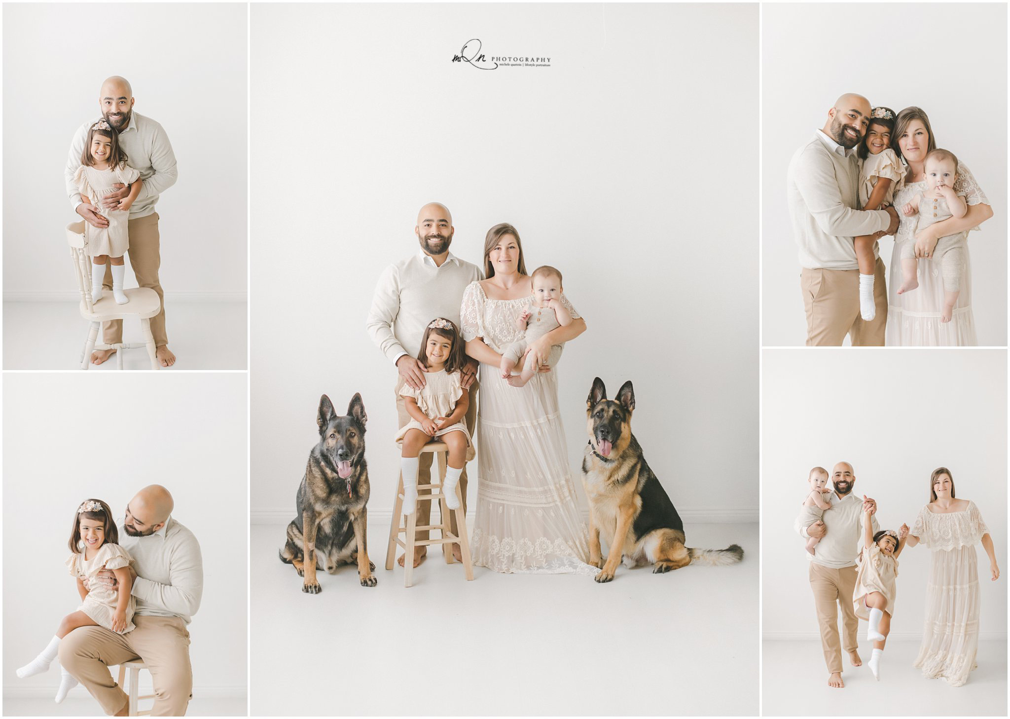 family with dogs