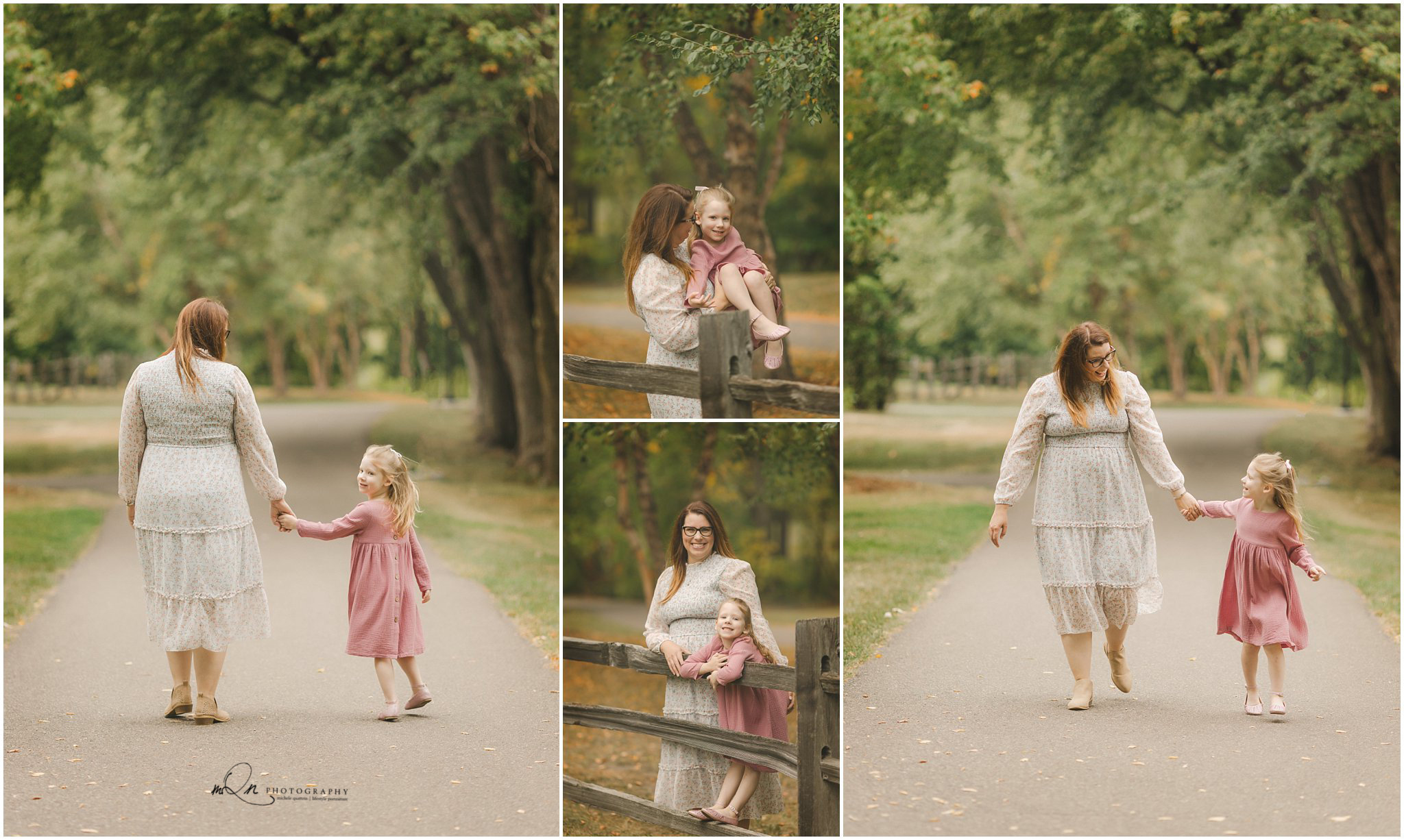 mother and daughter walking