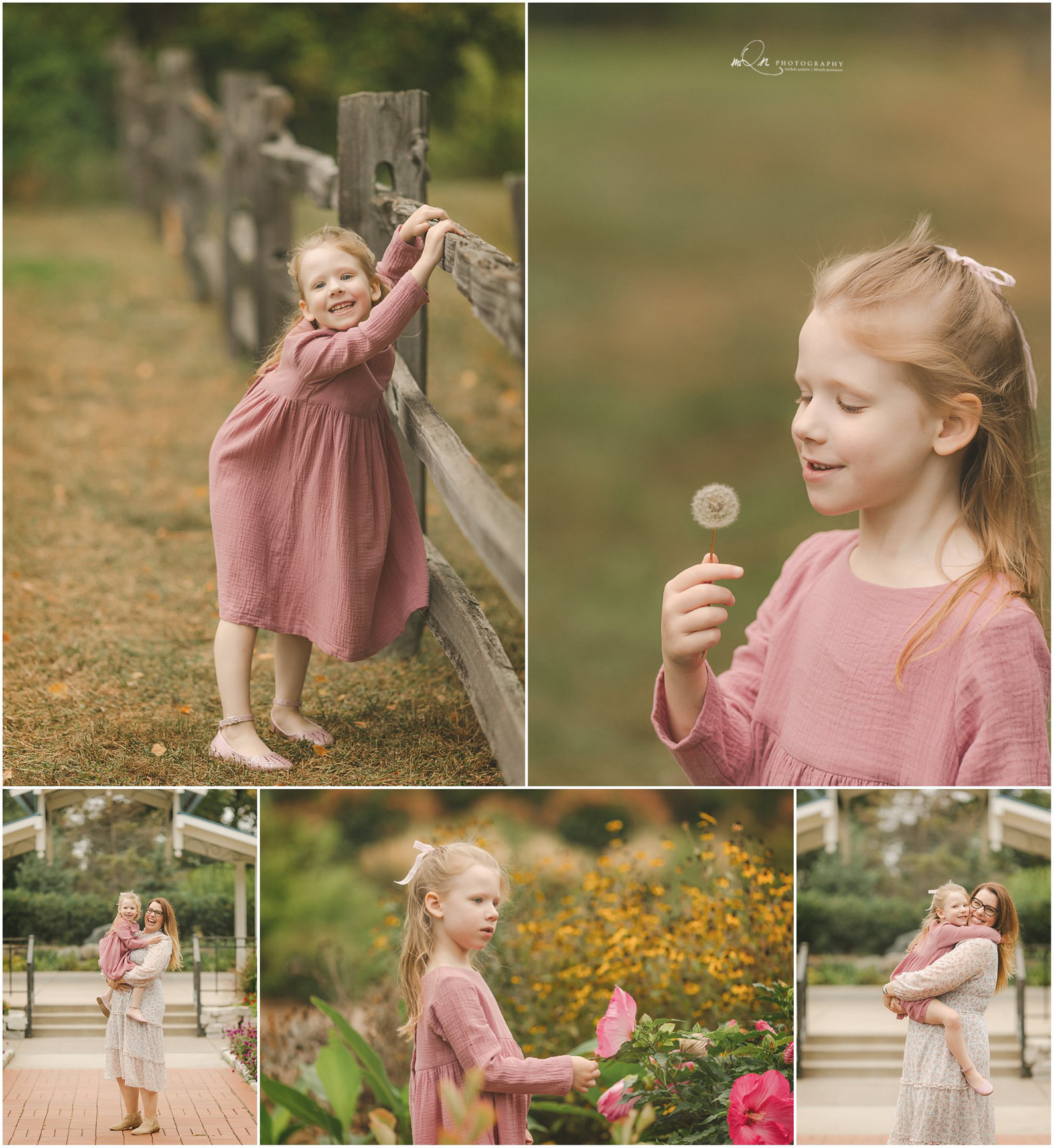 little girl with flowers