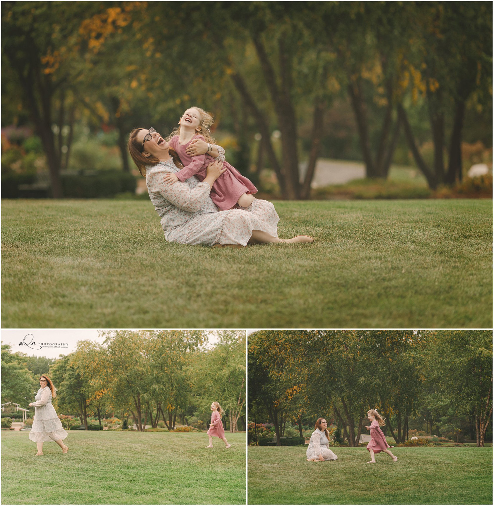 mom and daughter being playful