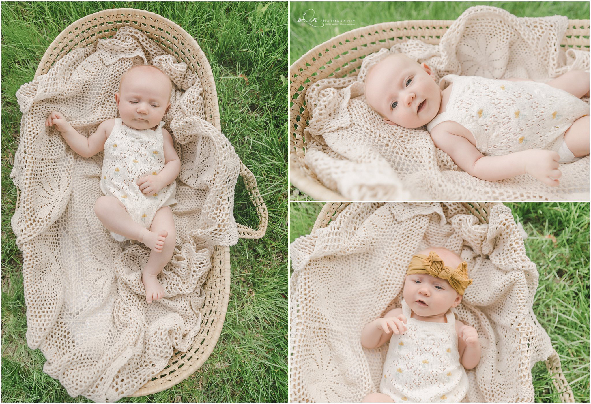 outside newborn in basket