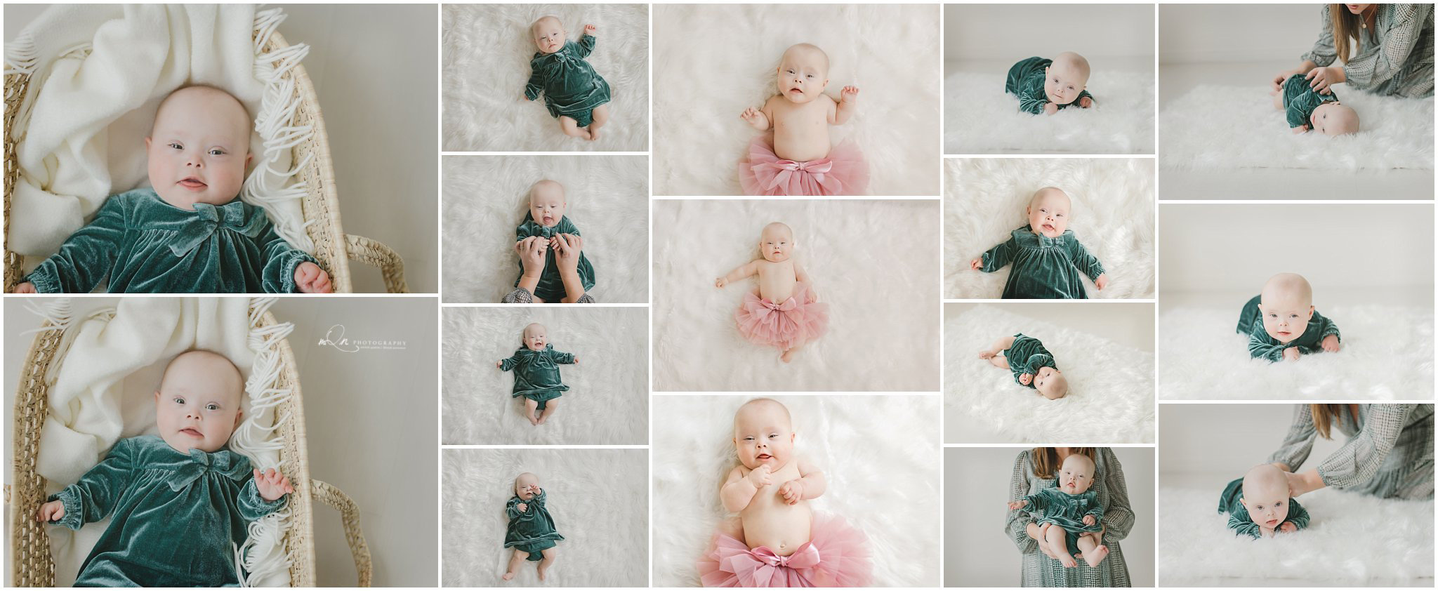 Tummy Time photos with baby with downs