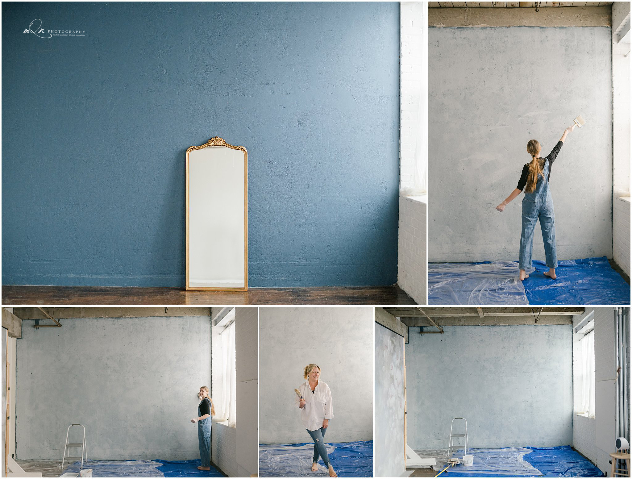 faux lime washing studio walls
