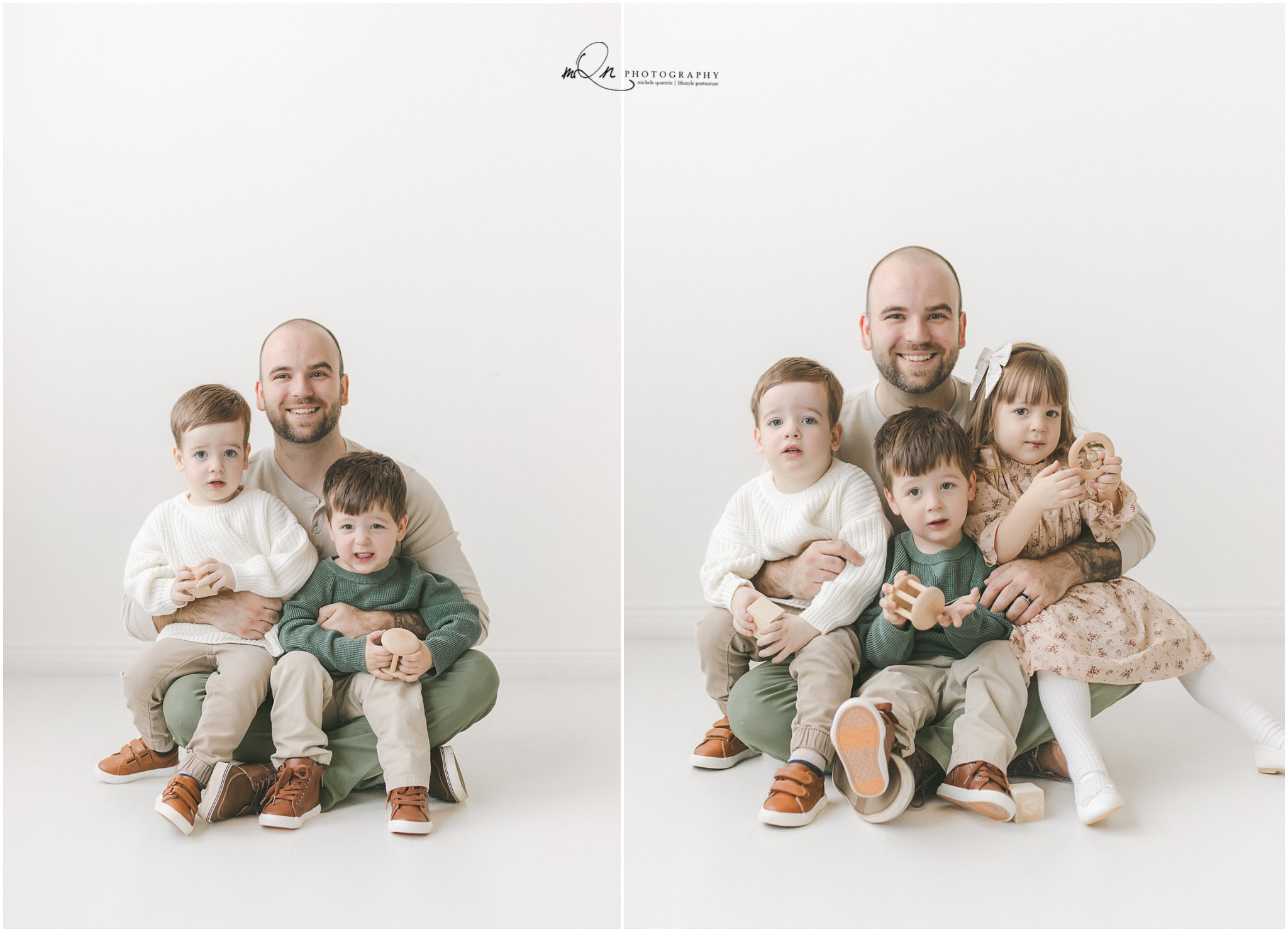 dad with triplets