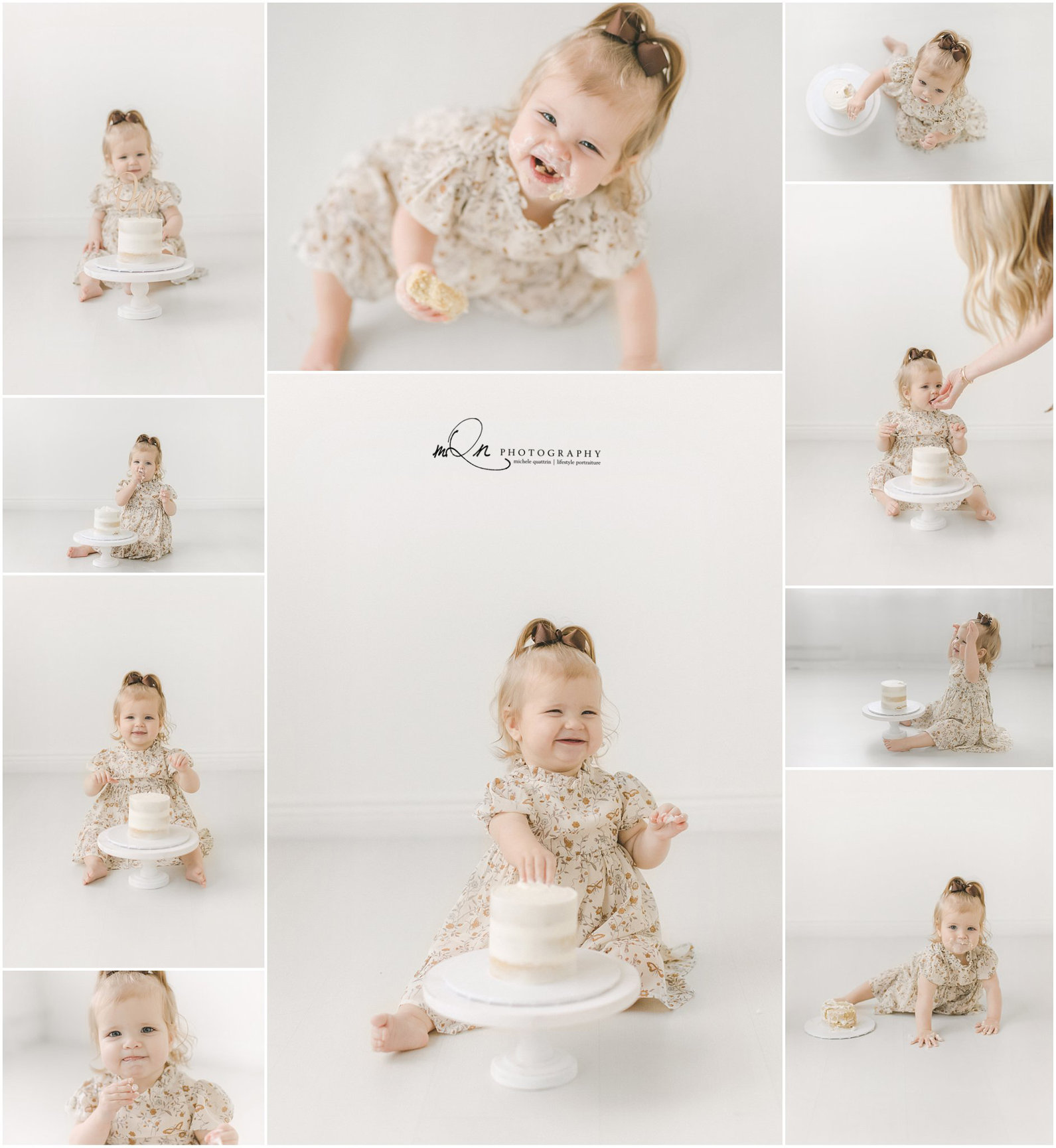 Baby girl classic naked cake smash