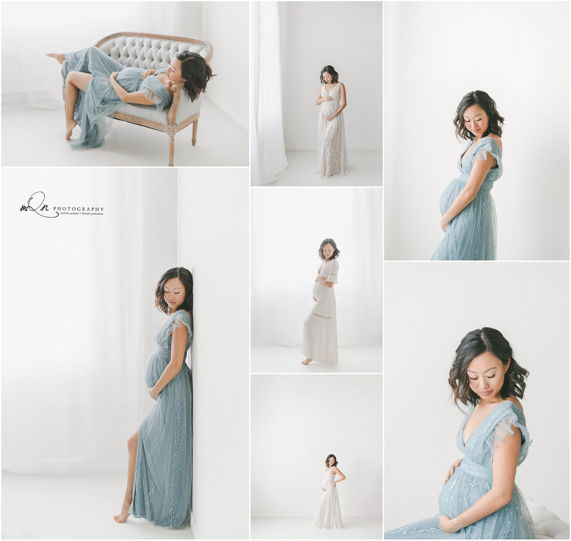 maternity images in a white studio