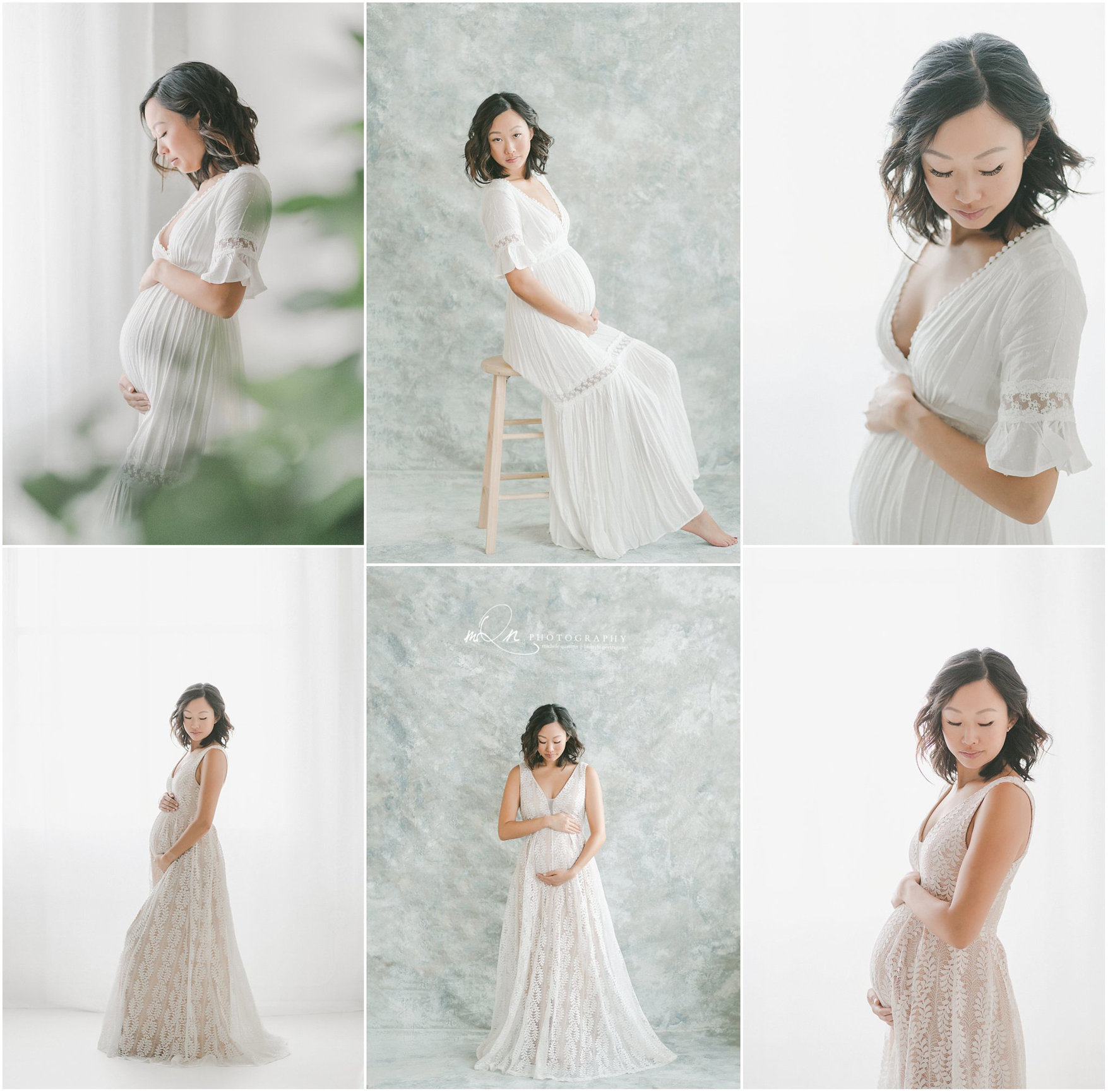 maternity images in a white dress