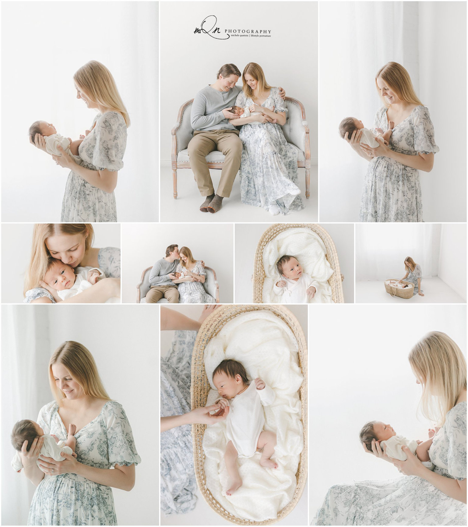 collage of newborn photos in a Minneapolis studio