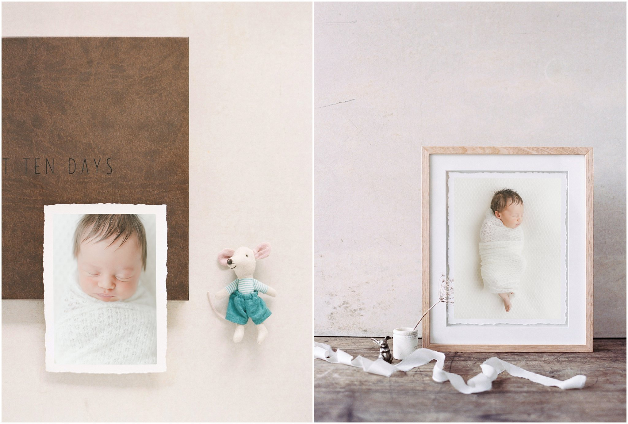 deckled prints from a Minneapolis newborn photographer