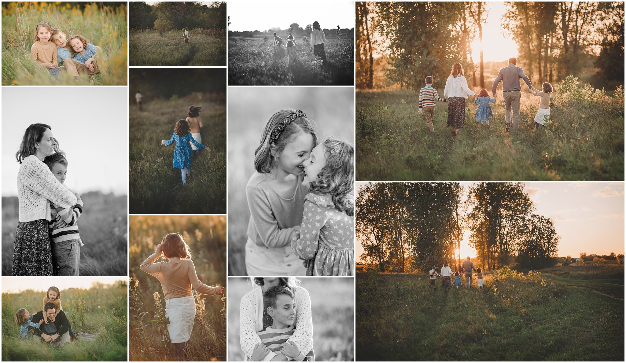 fall family photos at sunset at lake elmo