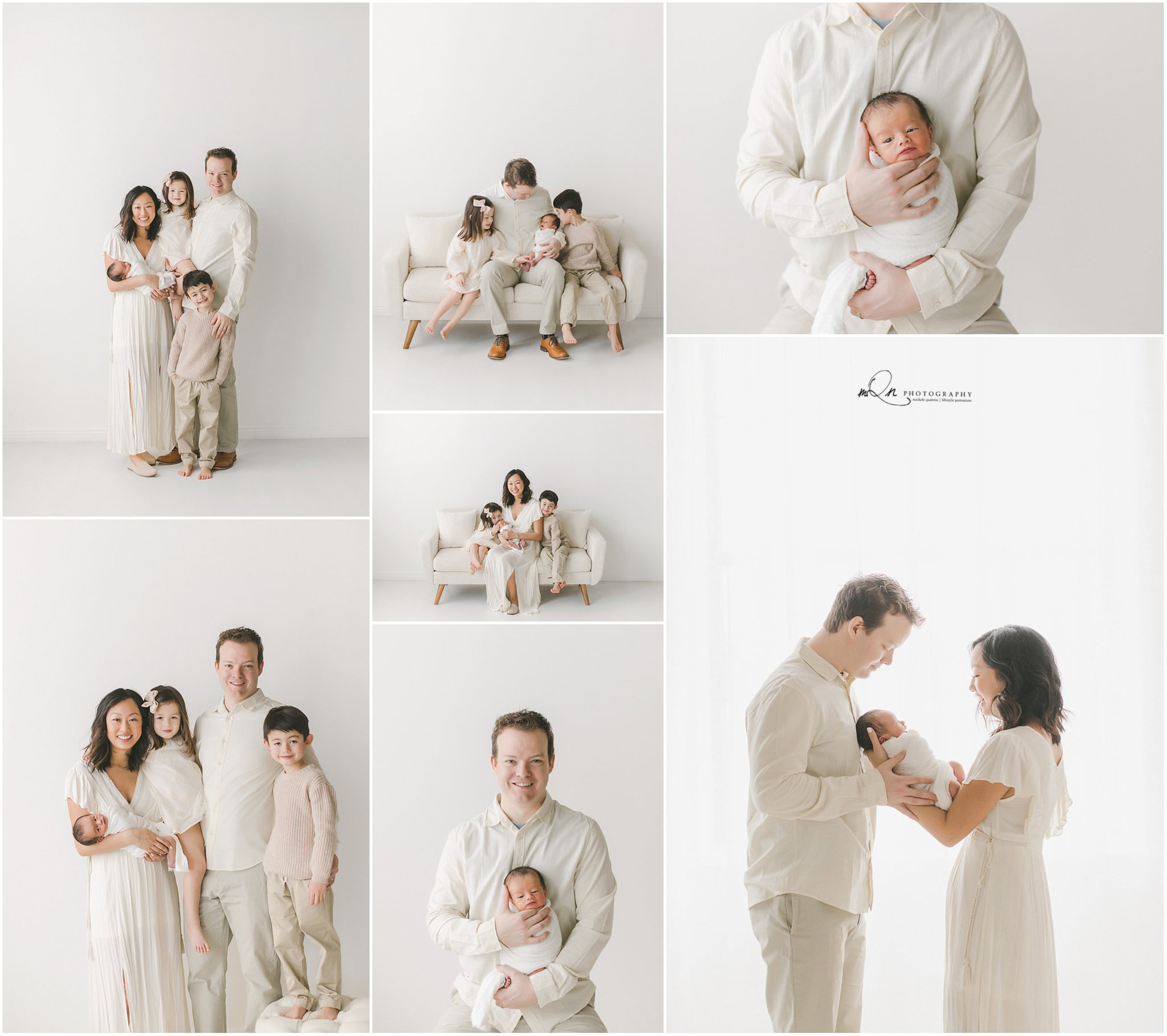 Inside a newborn photo session in Minneapolis baby in white