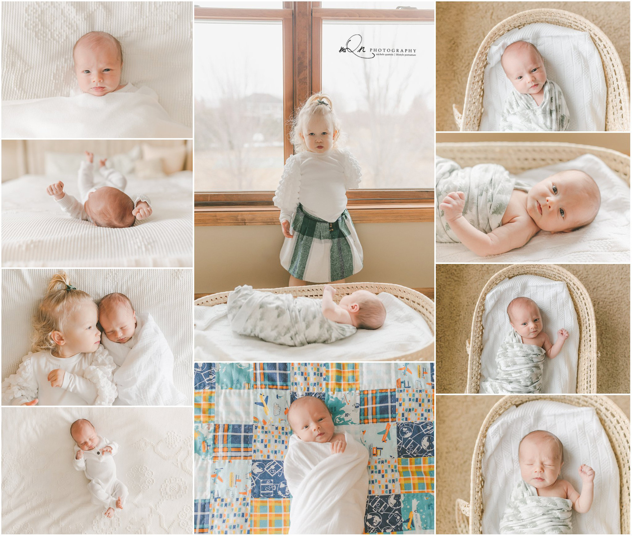 in home newborn photos with older sibling