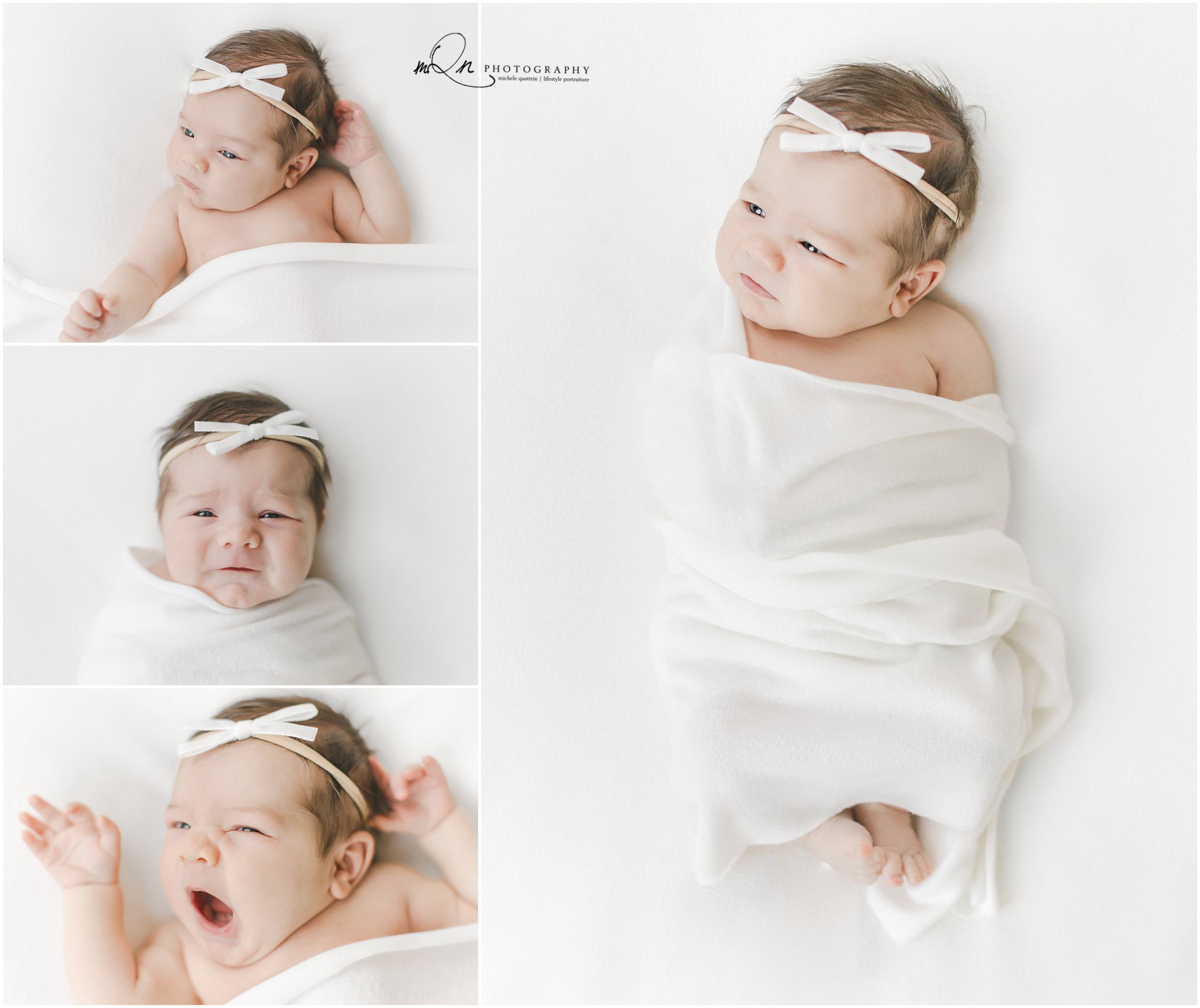 newborn wrapped in white
