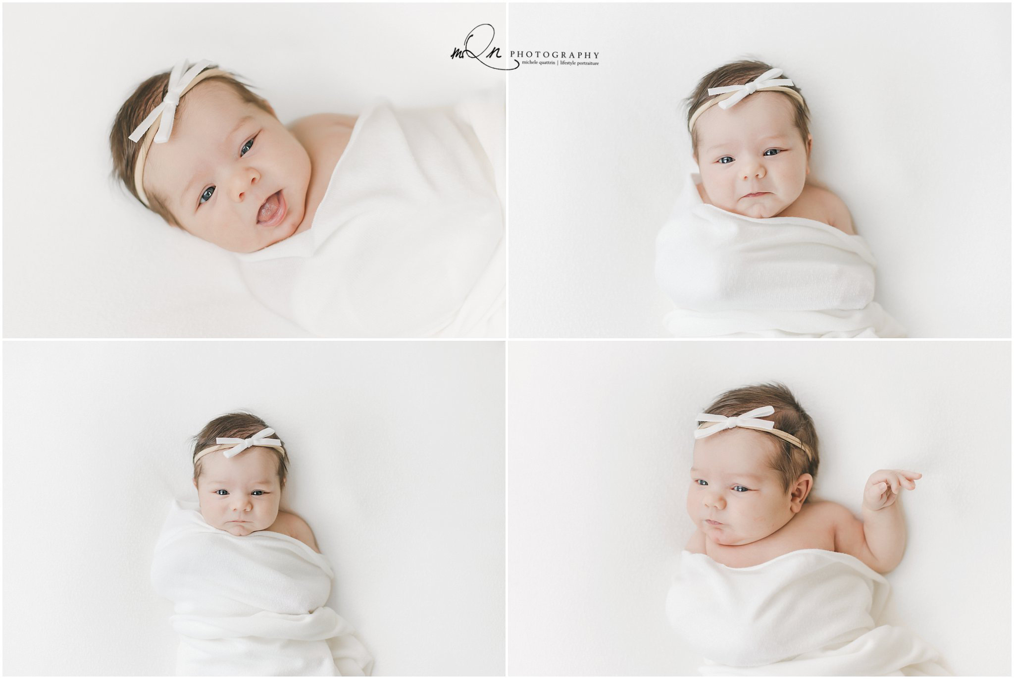 newborn baby wrapped in white