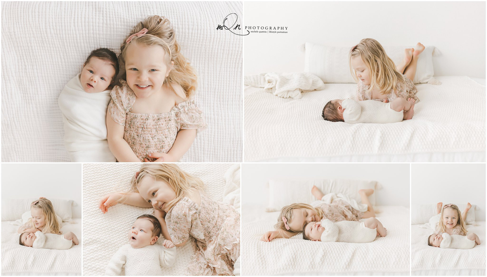 newborn baby girl and big sister