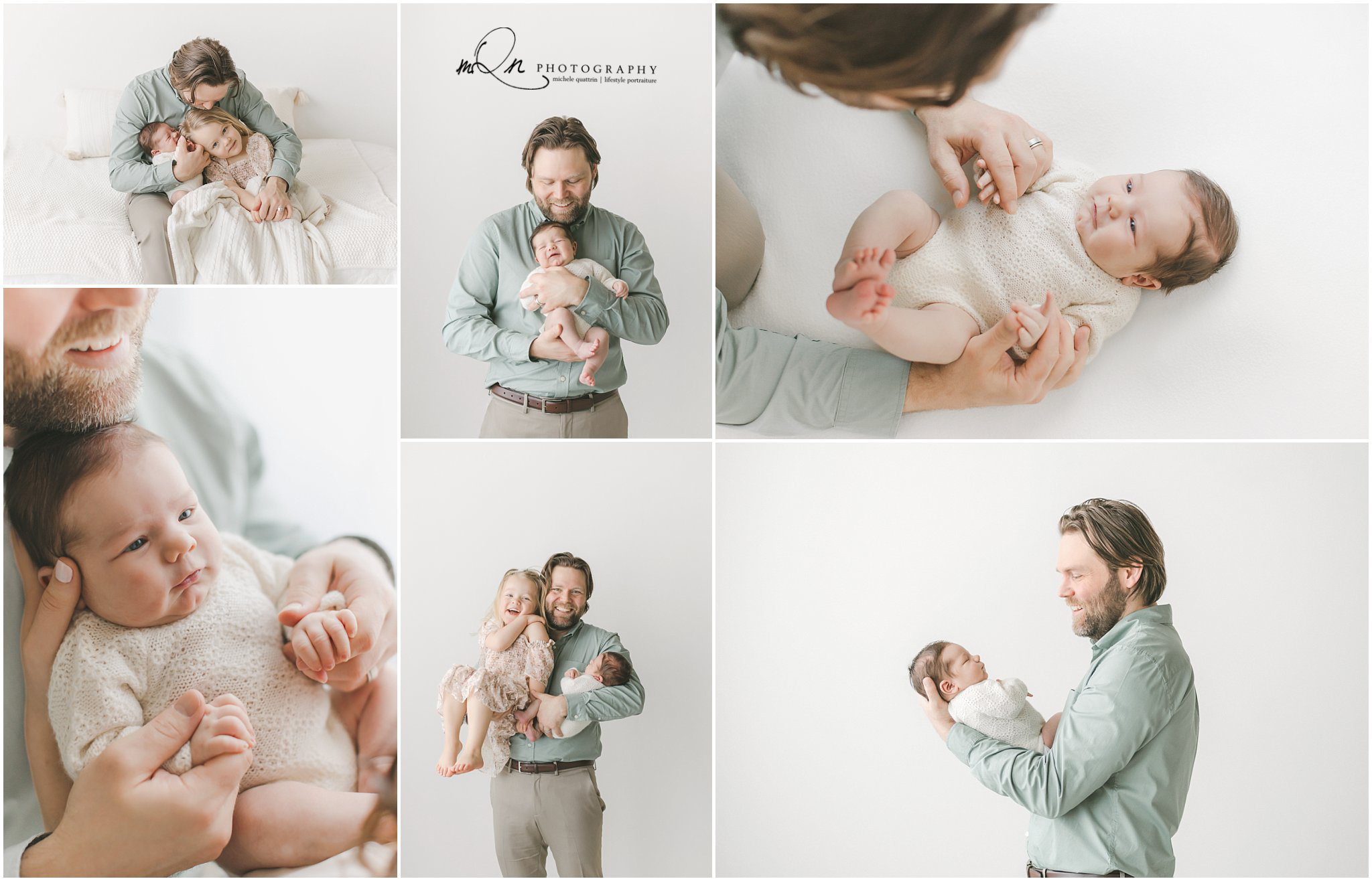 newborn baby girl with dad