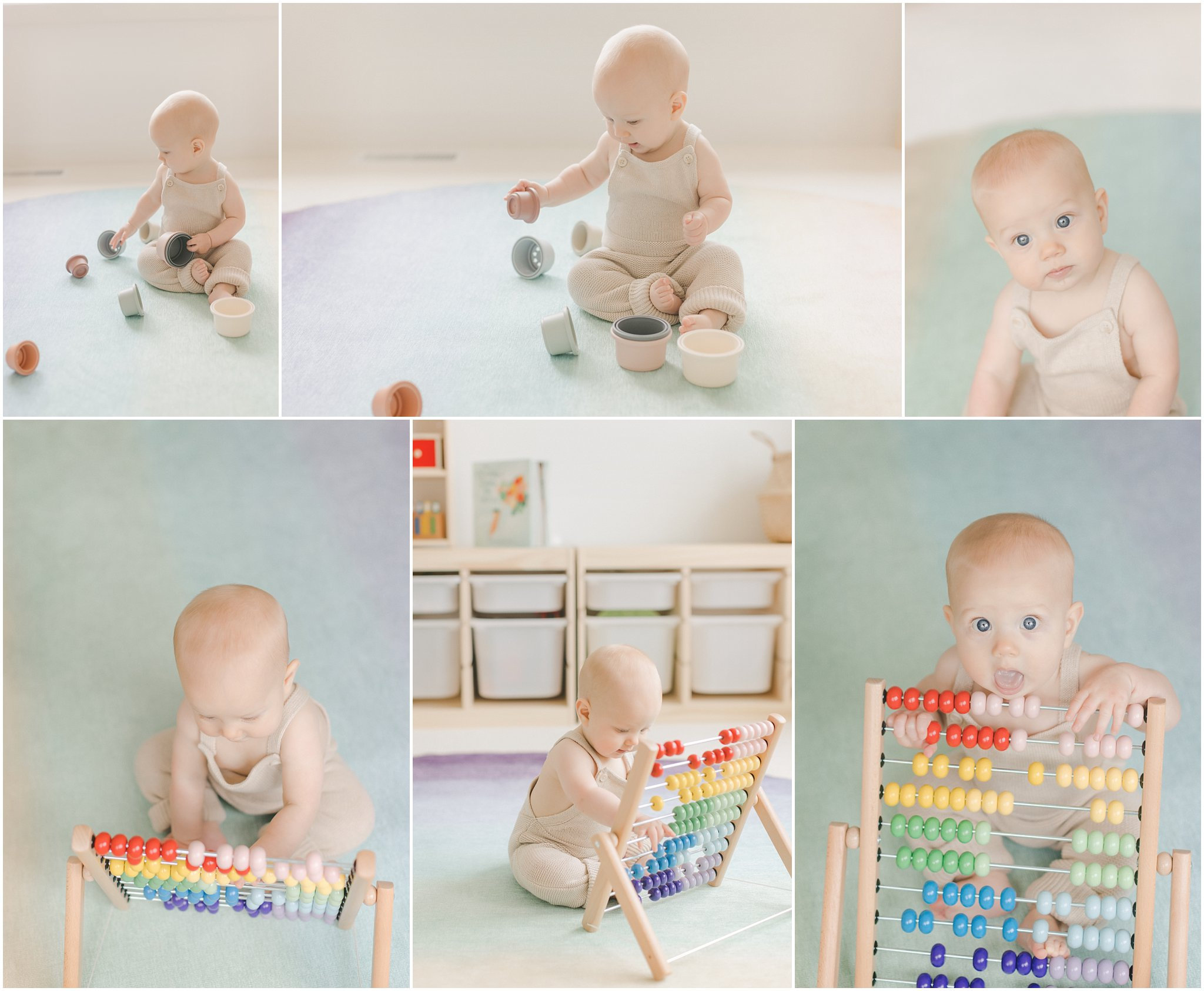 in home 6 month milestone photo session
