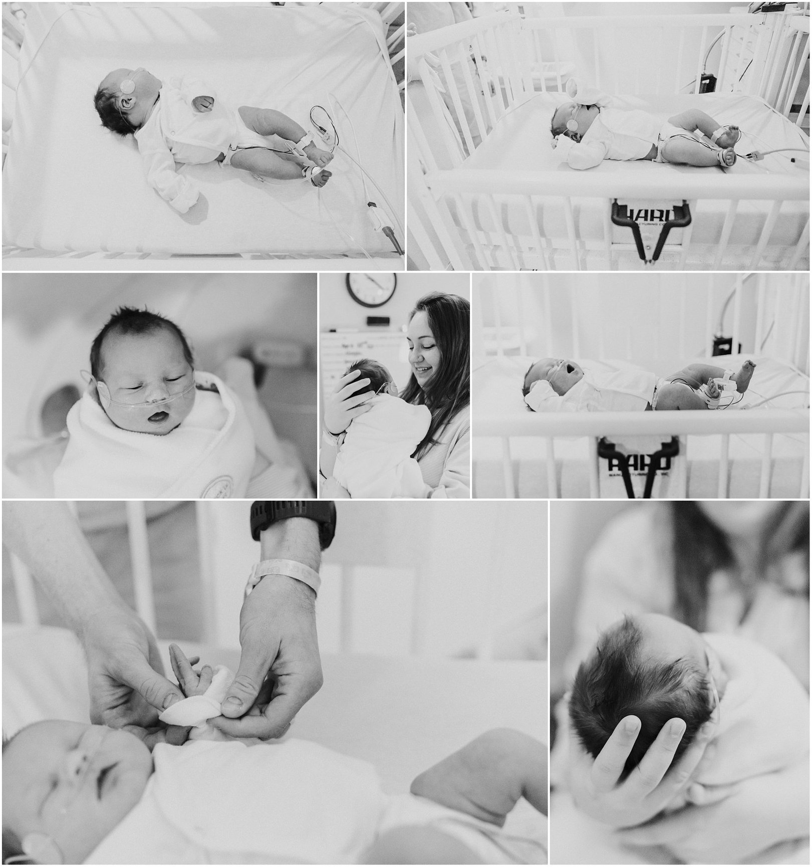 Black and white NICU photos