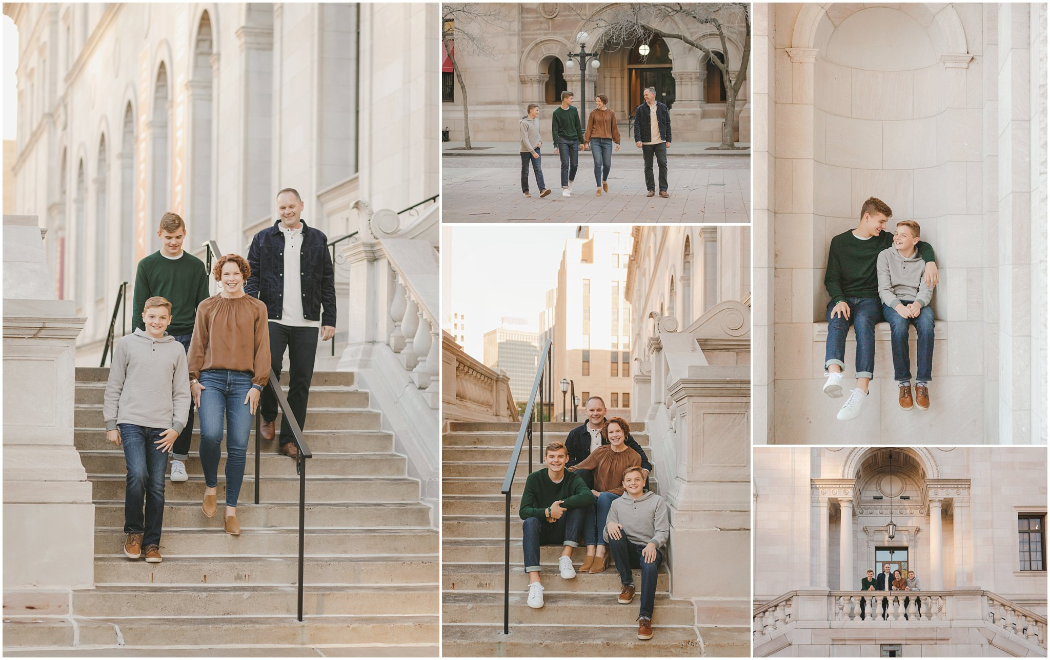 family photos at Rice Park in Minnesota