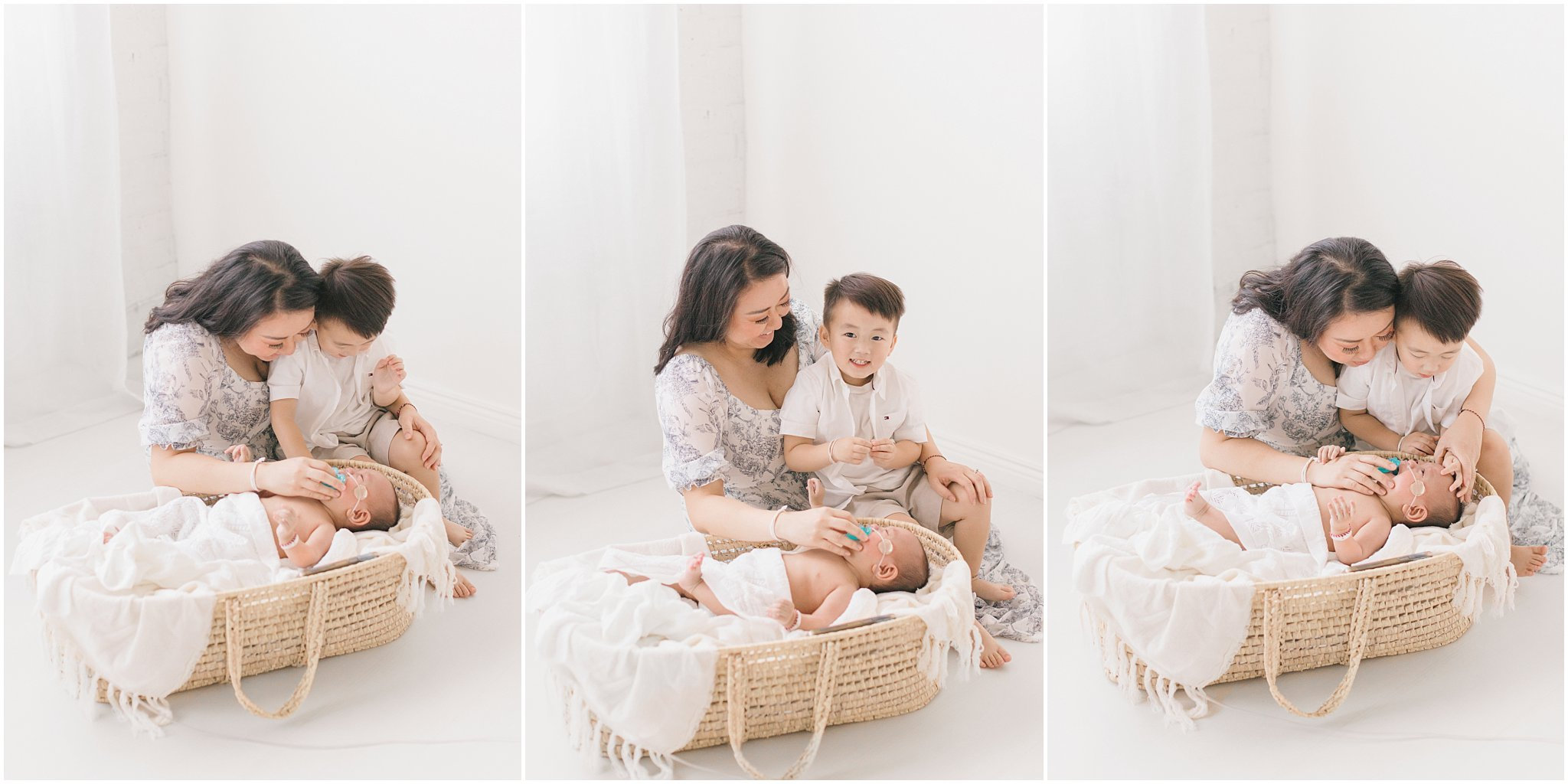 big brother with mom and newborn