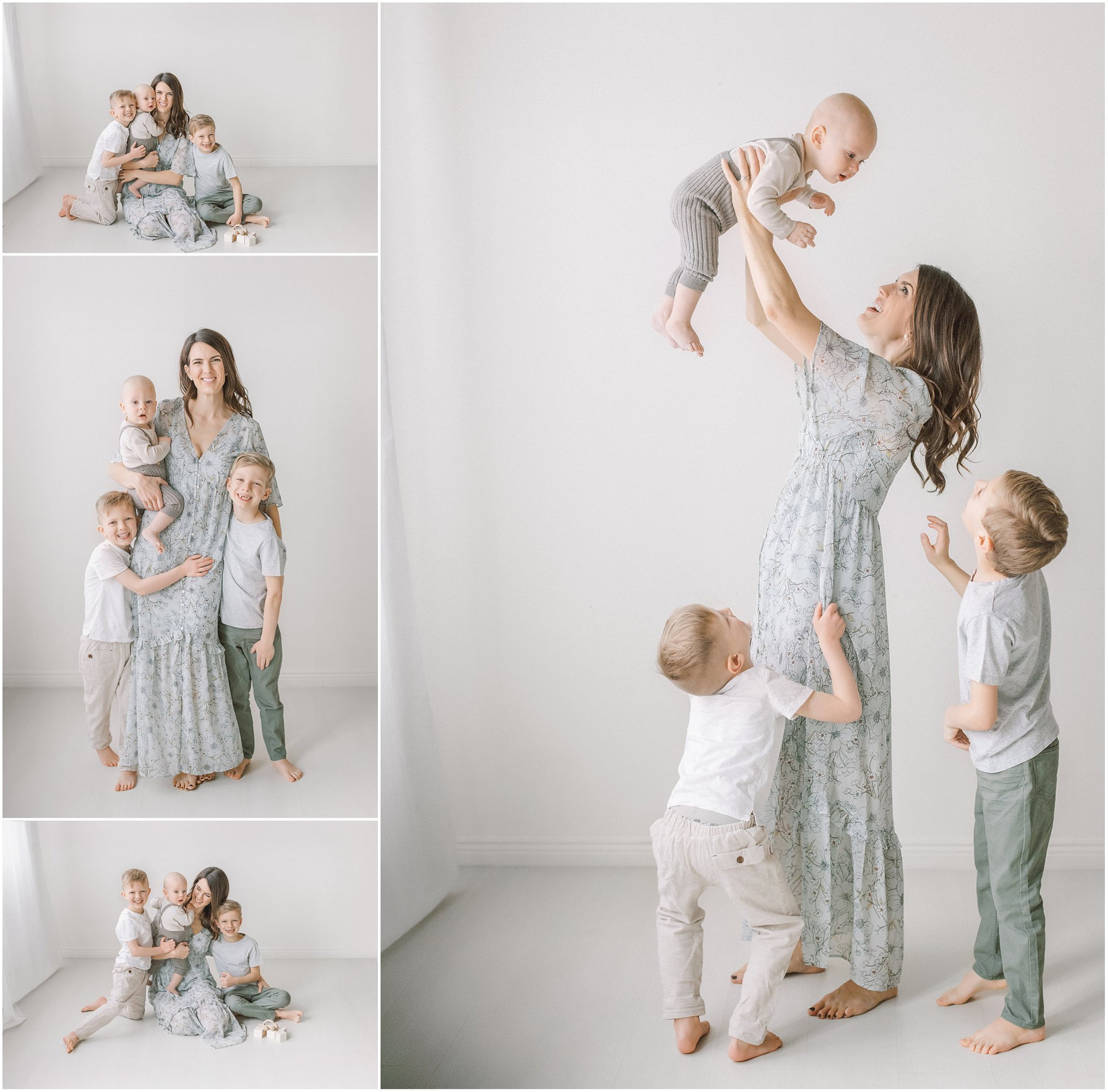 mom with 3 boys