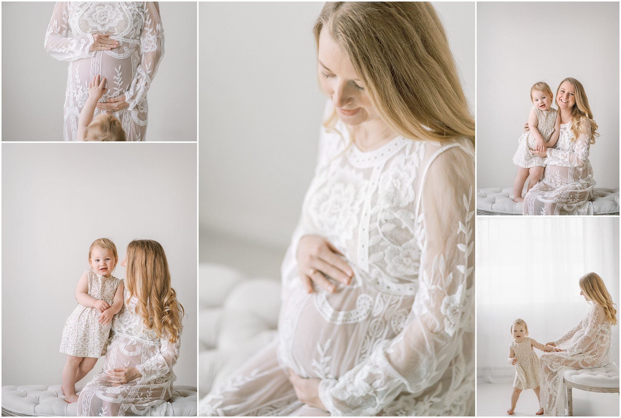 maternity mom with daughter