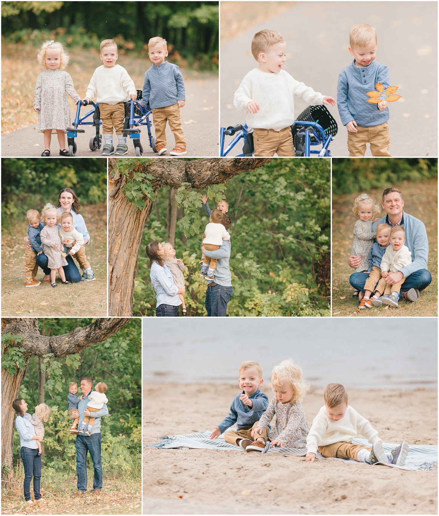 This Lake Ann fall session isn’t about perfection. It’s about play, sand digging, big leaves, and the quiet moments before life changes again.
