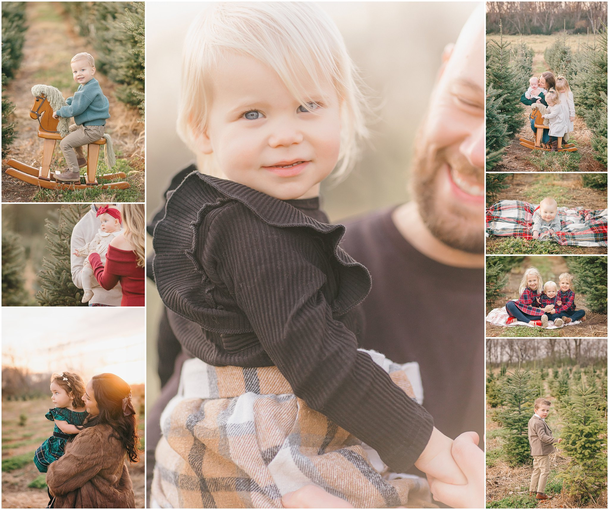 Looking for holiday photo inspiration near Minneapolis? These cozy and candid tree farm mini sessions at Kavan Family Christmas Tree Farm are everything.