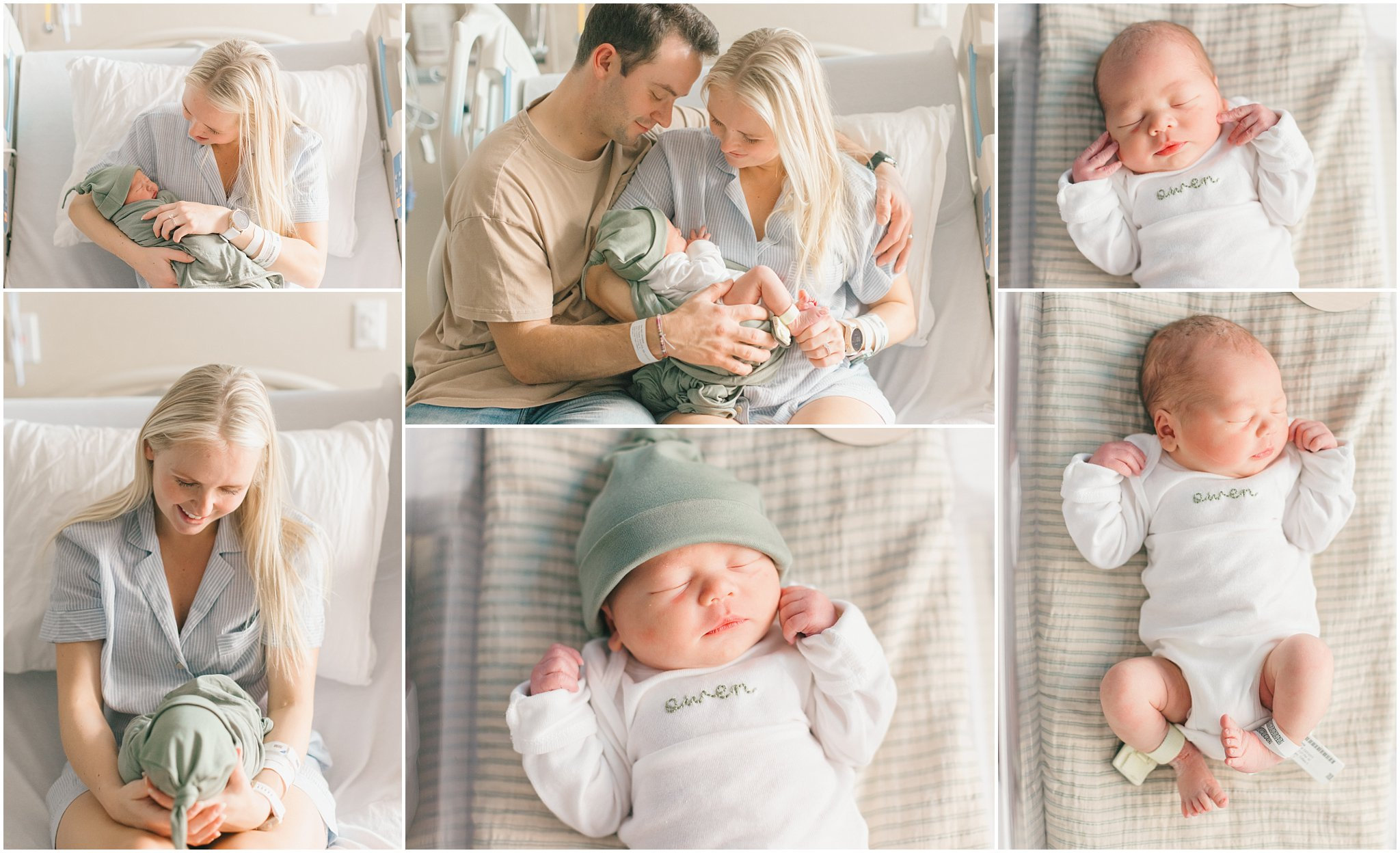 New parents lovingly hold their newborn baby in a cozy setting, with smiling faces and soft blankets.