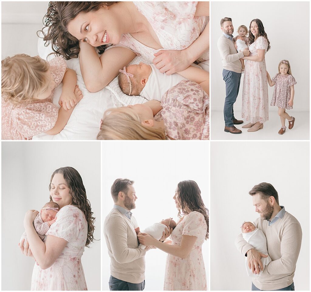 Twin Cities newborn photographer capturing Baby's 1st Photo Session with family and siblings