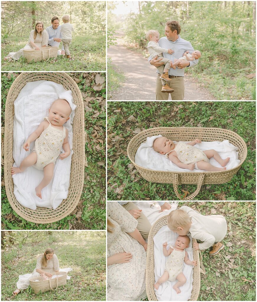 Outdoor Baby's 1st Photo Session with newborn and family in a natural Twin Cities setting