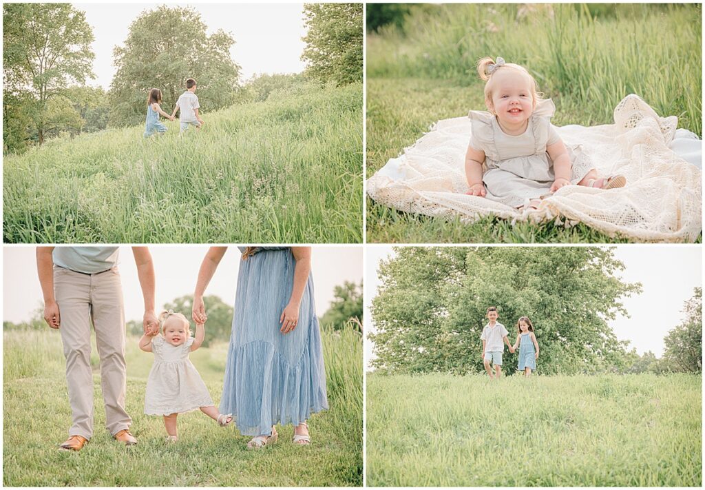 Playful family portraits at Pixel Dust Acres during a Greenfield MN family spring/summer session