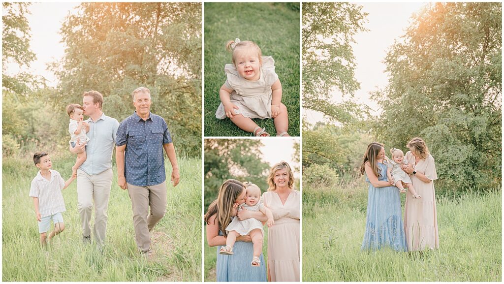 Playful cousins and extended family portraits at Pixel Dust Acres during a Greenfield MN family session