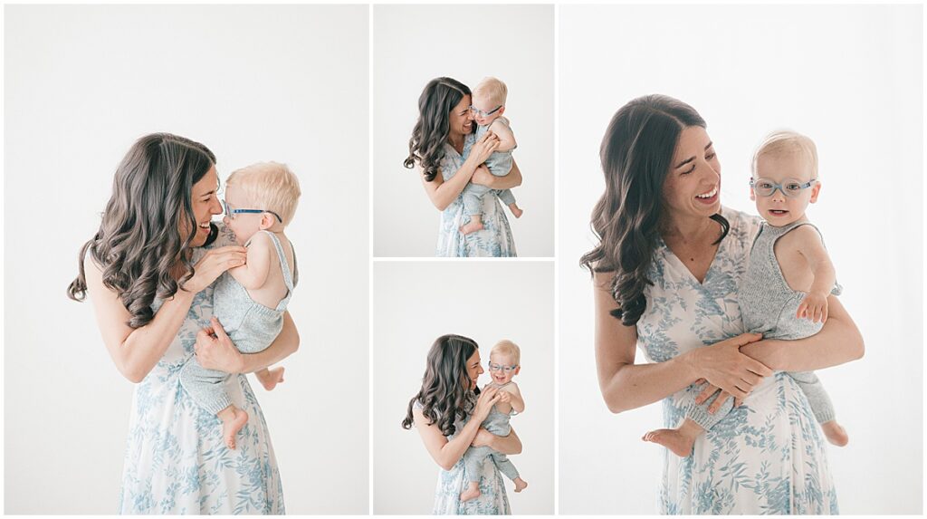 Northeast Minneapolis photography studio motherhood session with sweet toddler portraits and mom snuggles