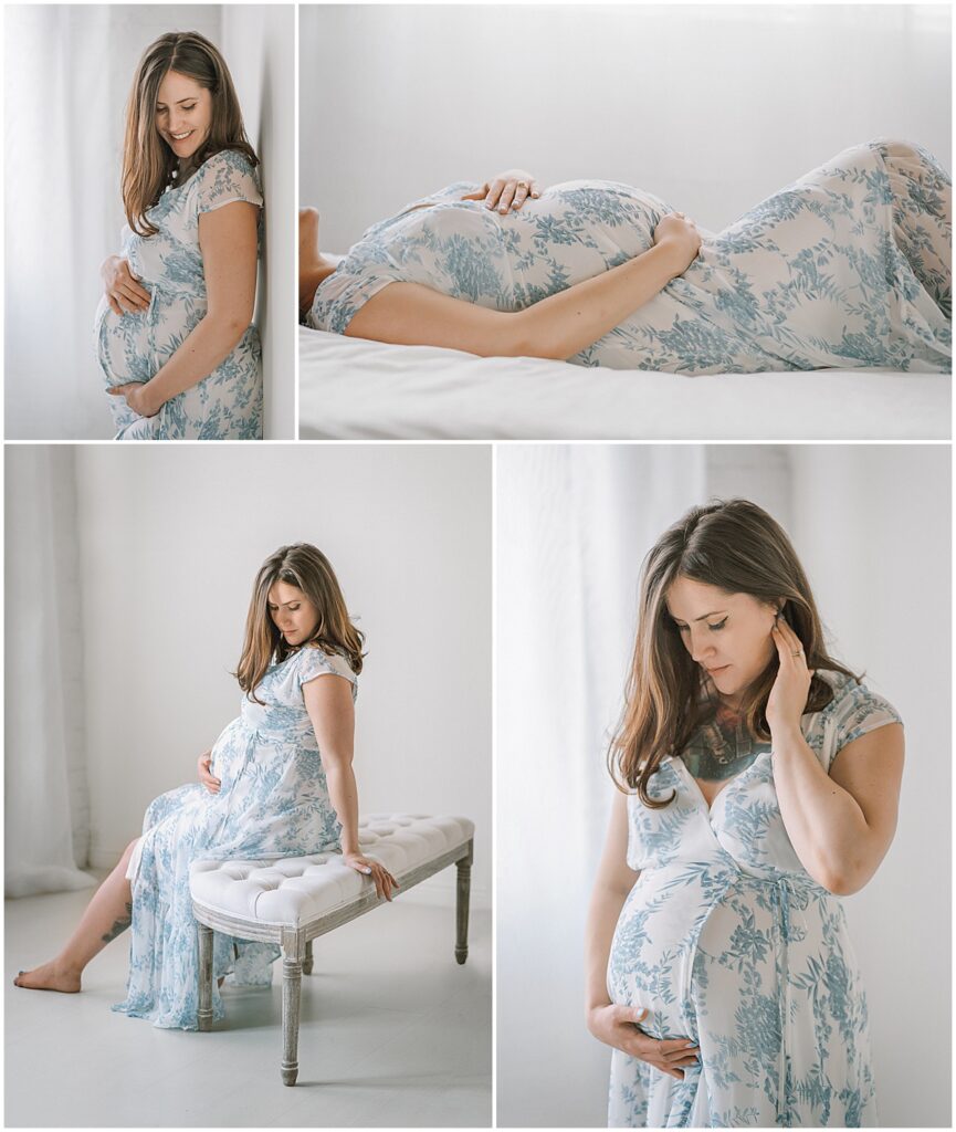 maternity photo outfit ideas summer with a soft flowing dress