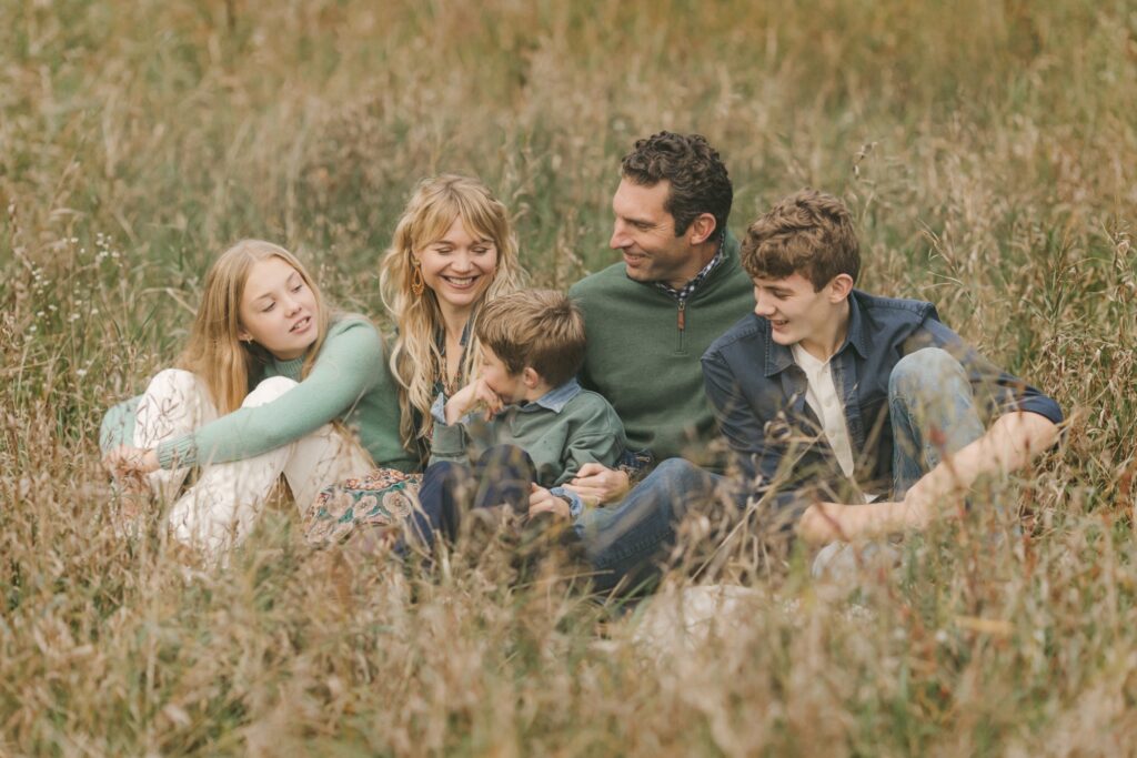 Christmas card photo ideas: candid family moment at a Minneapolis family session